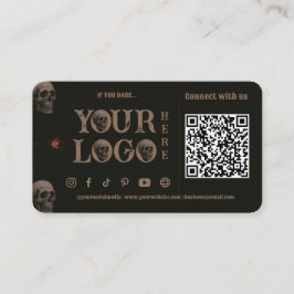 Gothic Skulls Dark Halloween Ticket Business Cards