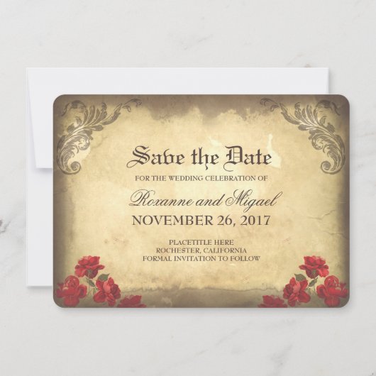 Gothic Skulls Day of the Dead Save the Date Cards (Achterkant)