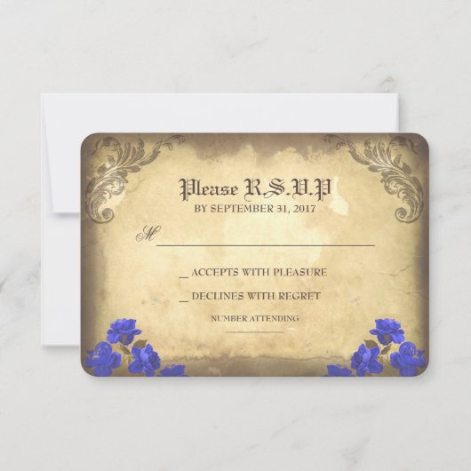 Gothic Skulls Day of the Dead Wedding RSVP-kaarten RSVP Kaartje (Achterkant)