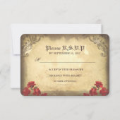 Gothic Skulls Day of the Dead Wedding RSVP-kaarten RSVP Kaartje (Achterkant)