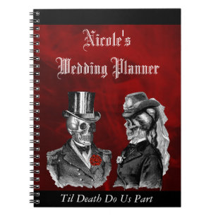 Gothic Skulls Grunge Custom Wedding Planner-laptop Notitieboek