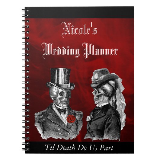 Gothic Skulls Grunge Custom Wedding Planner-laptop Notitieboek (Voorkant)