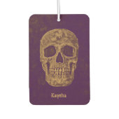 Gothic Skulls Grunge Gold Purple Cool Luchtverfrisser (Voorkant)