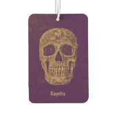 Gothic Skulls Grunge Gold Purple Cool Luchtverfrisser (Achterkant)