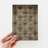 Gothic Skulls Halloween Costume Party Folie Uitnodiging