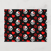 Gothic Skulls & Hearts Briefkaart (Voorkant)
