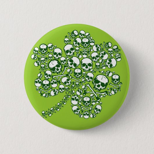 Gothic Skulls Irish Shamrock Buttonnen Ronde Button 5,7 Cm (Voorkant)