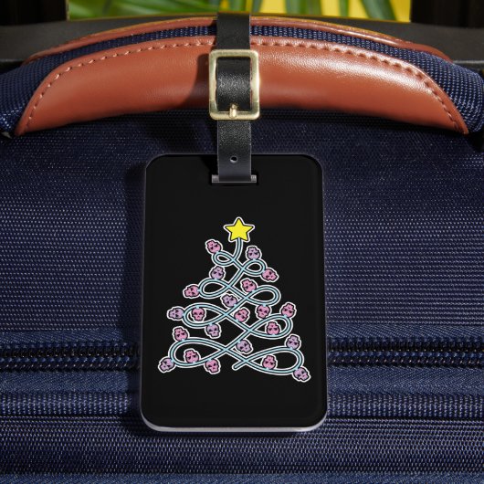 Gothic Skulls Kerstboom Bagagelabel (Voorkant Insitu 2)