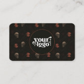 Gothic Skulls & Ravens Dark Halloween QR-code Visitekaartje (Voorkant)