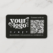 Gothic Skulls & Ravens Dark Halloween QR-code Visitekaartje (Achterkant)