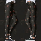 Gothic Skulls & Ravens Zwart Halloween Patroon Leggings