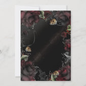 Gothic Skulls Red Black Rozen Halloween Wedding Kaart (Achterkant)
