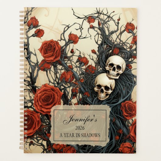 Gothic Skulls & Roses Planner (Voorkant)