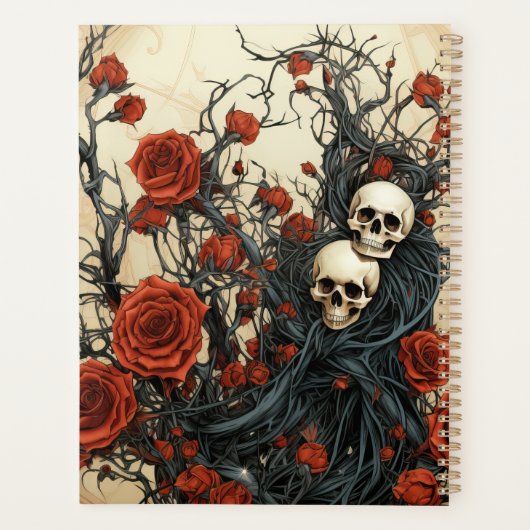 Gothic Skulls & Roses Planner (Achterkant)