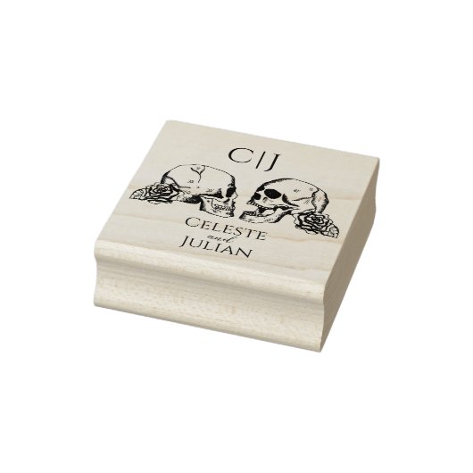 Gothic Skulls & Roses Wedding Rubberstempel (Stempel)