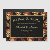 Gothic Skulls Till Death Save the Date Magnet Kaar (Voorkant / Achterkant)