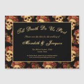 Gothic Skulls Till Death Save the Date Magnet Kaar (Voorkant)