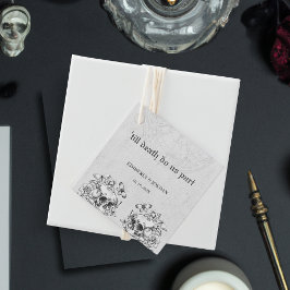 Gothic Skulls tot de dood ons deel van de bruiloft Bedankjes Labels