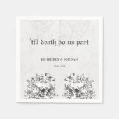 Gothic Skulls tot de dood ons deel van de bruiloft Servet (Voorkant)