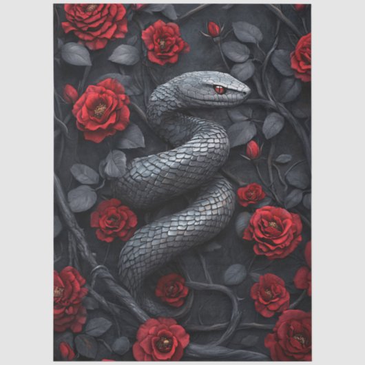 Gothic Slang en Rozen Decoupage Tissuepapier (Voorkant)