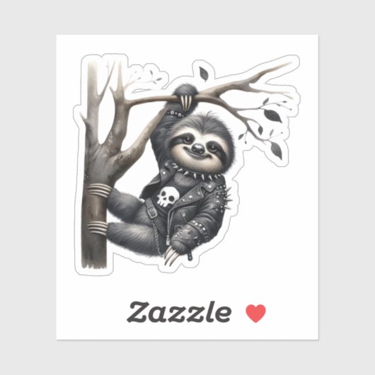 Gothic Sloth Sticker (Vel)