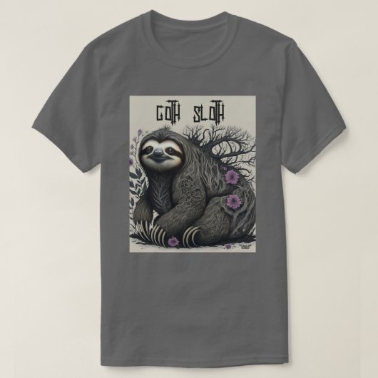 Gothic Sloth T-shirt (Design voorkant)