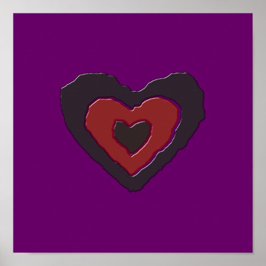 Gothic Smeltende Liefde Hart Poster (Voorkant)