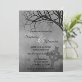 Gothic Smoke Cemetery Bruiloft uitnodiging (Staand voorkant)