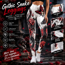 Gothic Snake & Red Roses Leggings – Donkere Fantas