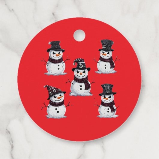 Gothic Snowman Bedankjes Labels (Achterkant)