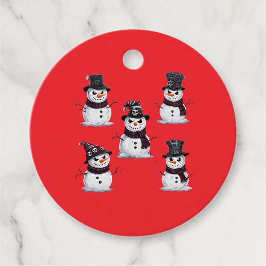 Gothic Snowman Bedankjes Labels (Voorkant)