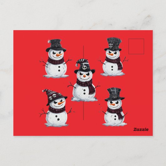 Gothic Snowman Briefkaart (Achterkant)