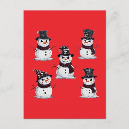 Gothic Snowman Briefkaart (Voorkant)