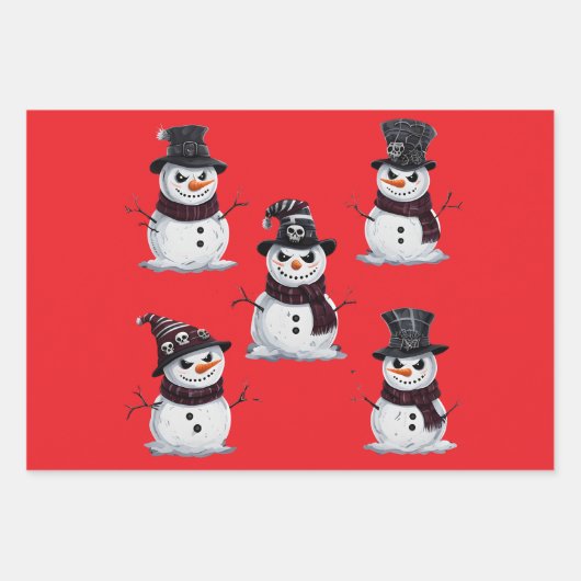 Gothic Snowman Inpakpapier Vel (Voorkant 3)