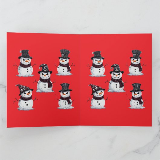 Gothic Snowman Kaart (Binnen)