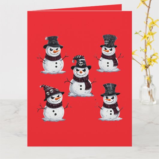 Gothic Snowman Kaart (Gele Bloem)