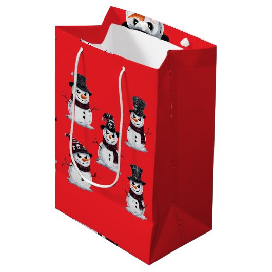 Gothic Snowman Medium Cadeauzakje (Voorkant Gekanteld)