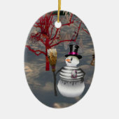 Gothic Snowman Oval Ornament (Voorkant)