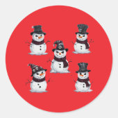 Gothic Snowman Ronde Sticker (Voorkant)