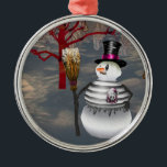 Gothic Snowman Round Ornament<br><div class="desc">Vele mensen die unieke siervoorwerpen kopen en verzamelen vinden speciale betekenis in hun keepaardversiering. Het verzamelen van sieraden is een geweldige manier om dierbaren te herinneren tijdens de wintervakantie, of voor elke speciale gebeurtenis. Versieringen zijn decoraties die worden gebruikt om kerstbomen, huizen, kantoren en buitenruimten tijdens het wintervakantieseizoen te versieren....</div>
