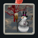Gothic Snowman Square Ornament<br><div class="desc">Vele mensen die unieke siervoorwerpen kopen en verzamelen vinden speciale betekenis in hun keepaardversiering. Het verzamelen van sieraden is een geweldige manier om dierbaren te herinneren tijdens de wintervakantie, of voor elke speciale gebeurtenis. Versieringen zijn decoraties die worden gebruikt om kerstbomen, huizen, kantoren en buitenruimten tijdens het wintervakantieseizoen te versieren....</div>