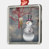 Gothic Snowman Square Ornament (Links)