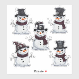 Gothic Snowman Sticker