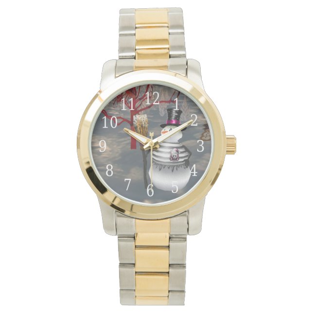 Gothic Snowman Watch Horloge (Voorkant)