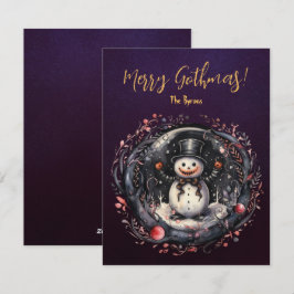 Gothic Snowman Xmas Feestdagenkaart