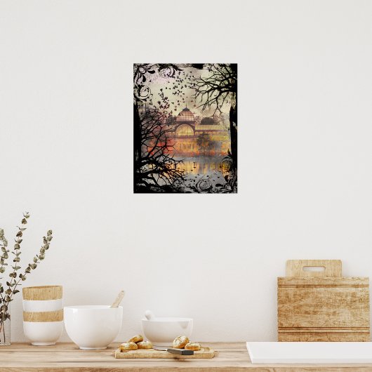 Gothic Solarium Autumn Reflection Art Print (Keuken)