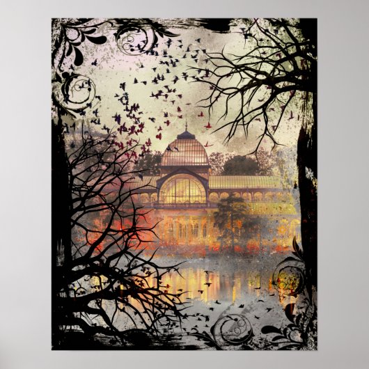 Gothic Solarium Autumn Reflection Art Print (Voorkant)
