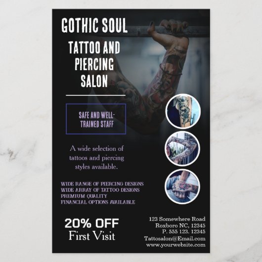 Gothic Soul Tattoo & Piercing Salon | Professionee Flyer (Voorkant)