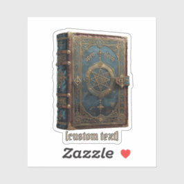 Gothic Spell Book Custom Text & Cut Vinyl Sticker