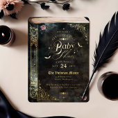 Gothic Spellbinding  Gothic Boek Baby shower Folie Uitnodiging